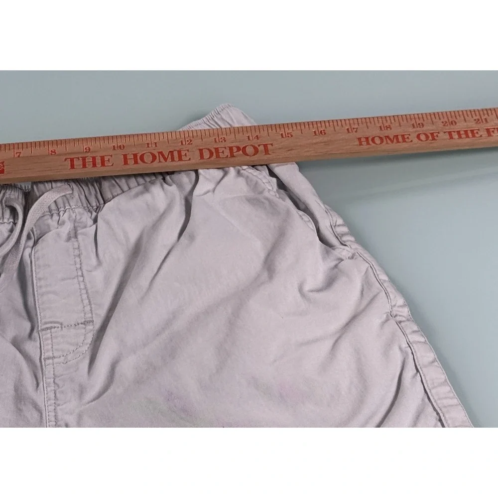 KATIN Solid Beige Cotton Blend Mens Drawstring Patio Shorts - Medium